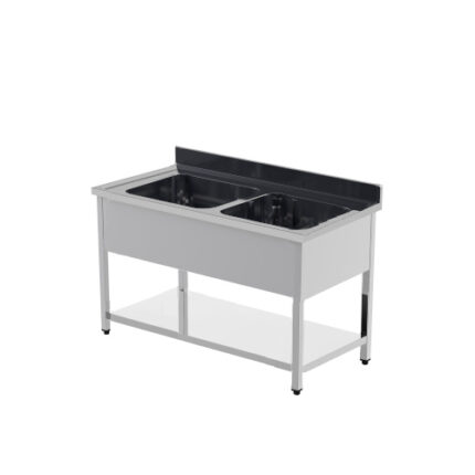 Inox sudopera sa dva bazena - Inox sudopere - Inox neutralna oprema - Profesionalna ugostiteljska oprema Jeti doo.